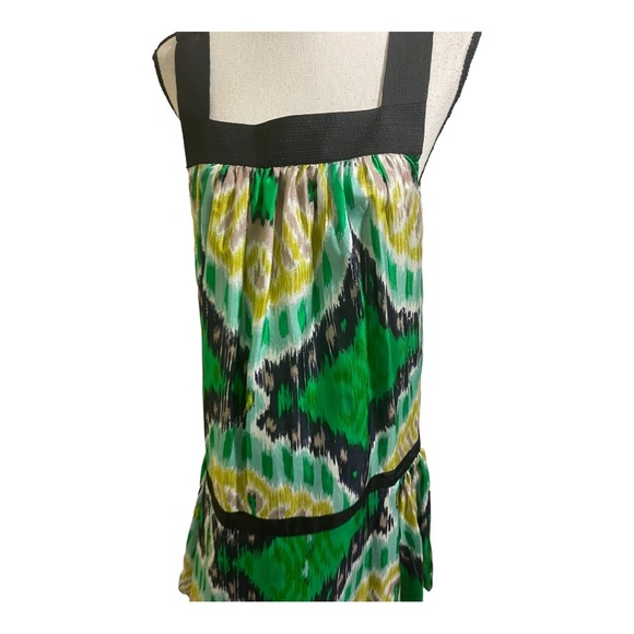 Roberta Freymann silk drop waist dress pattern colorful square neckline. Size XS - Picture 3 of 11